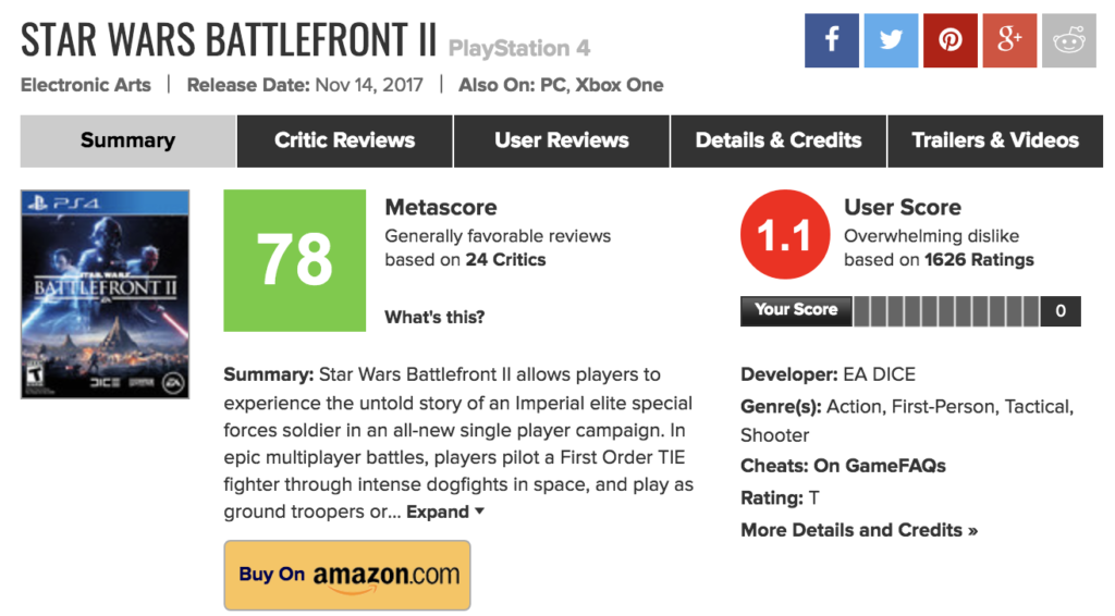 battlefront 2 metacritic