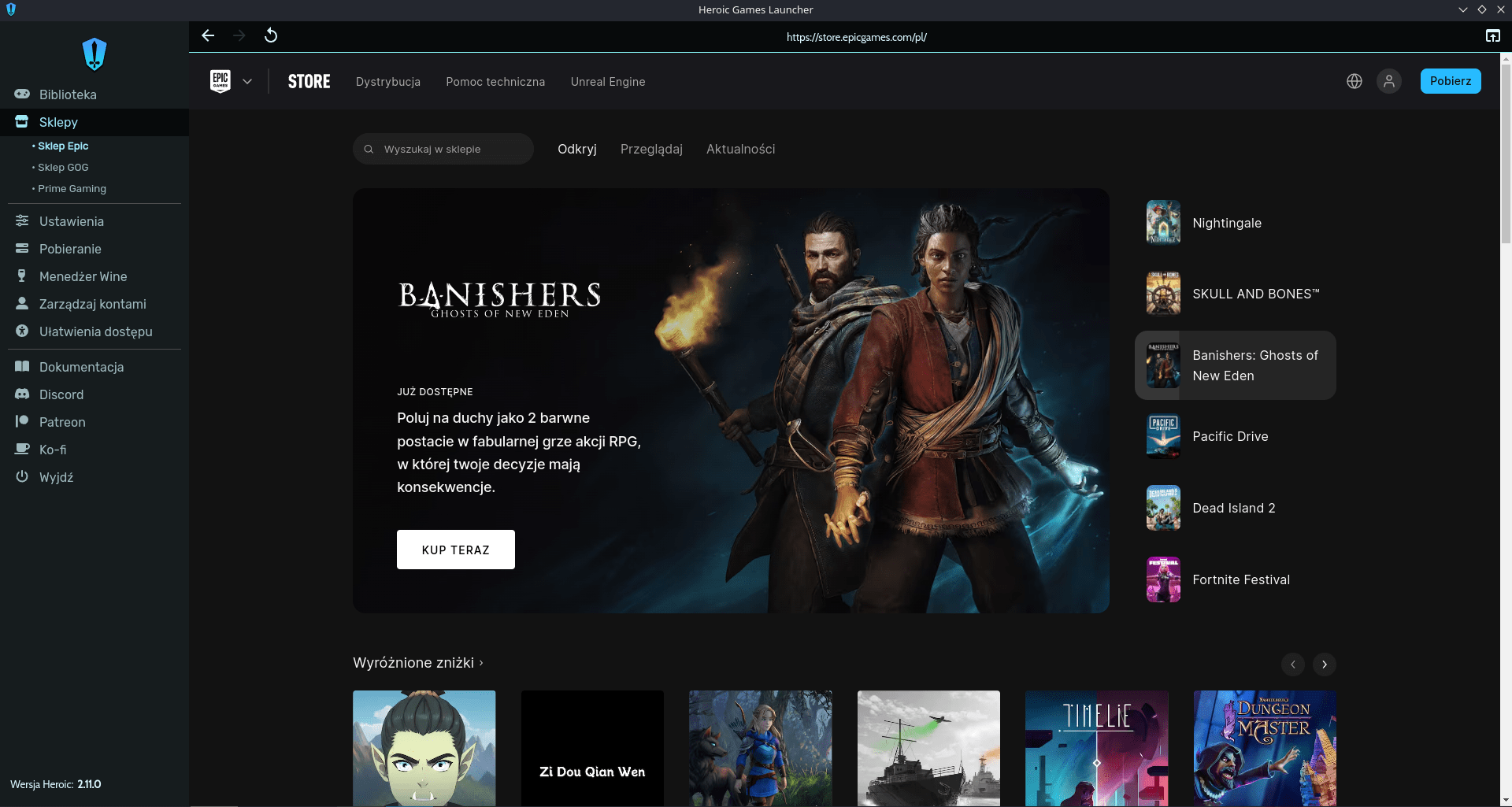 Jak zainstalować Epic Games gog na Steam Deck Heroic Games Launcher